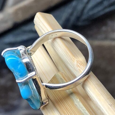 Natural Sleeping Beauty Turquoise 925 Solid Sterling Silver Ring Size 6.5, 7.5 in Saudi Arabia