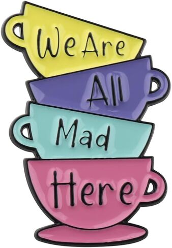 PLITI Princess Lover Brooch Pin Fairy Tale Gift We Are All Mad Here Gifts Smiling Cat Fan Enamel Pin in Kuwait