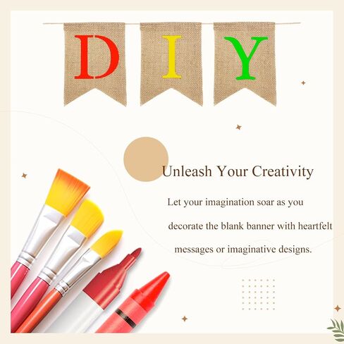 DIY 50 Banner Kit مع 49 خطابًا ، تصنع لافتة الخيش الشخصية الخاصة بك مع رسائل أبجدية للاستخدام اليومي استحمام الأطفال حفلات زفاف ريفي أعياد الميلاد حفلات العطل in Kuwait