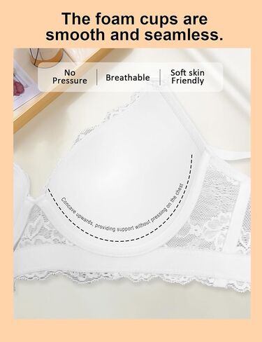 Women's Lace Underwire Bra Unlined Bralette Sexy Bra Deep V Floral Everyday Bras Lingerie Plus Size in Saudi Arabia