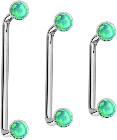 Luxe Modz 3 قطعة IMPLANT GRADE F136 تيتانيوم ملولبة داخليًا 14 مم 16 مم 19 مم ثقب الحديد الأساسي 14 جرام ثقب الزنمة السطحية 4 مم مجوهرات ثقب سطح العقيق الصناعي in Kuwait