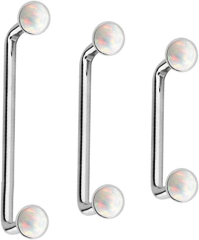 Luxe Modz 3 قطعة IMPLANT GRADE F136 تيتانيوم ملولبة داخليًا 14 مم 16 مم 19 مم ثقب الحديد الأساسي 14 جرام ثقب الزنمة السطحية 4 مم مجوهرات ثقب سطح العقيق الصناعي in Kuwait