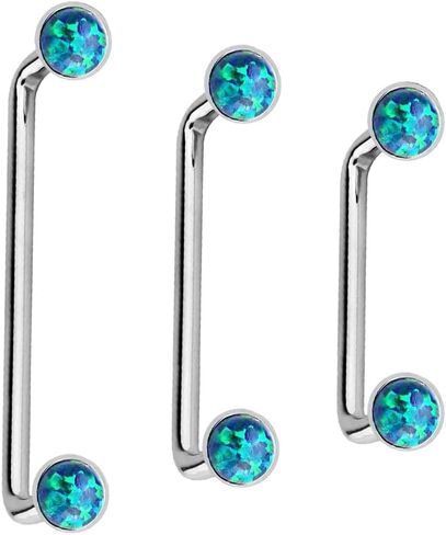 Luxe Modz 3 قطعة IMPLANT GRADE F136 تيتانيوم ملولبة داخليًا 14 مم 16 مم 19 مم ثقب الحديد الأساسي 14 جرام ثقب الزنمة السطحية 4 مم مجوهرات ثقب سطح العقيق الصناعي in Kuwait