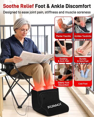 Red Light Therapy for Feet, Dual-Wavelength 160 LEDs Medical-Grade TPU Infrared Light Foot Therapy Device for Ankle Heel Joint Relief, Full Coverage for Neuropathy Support (Black) in Saudi Arabia