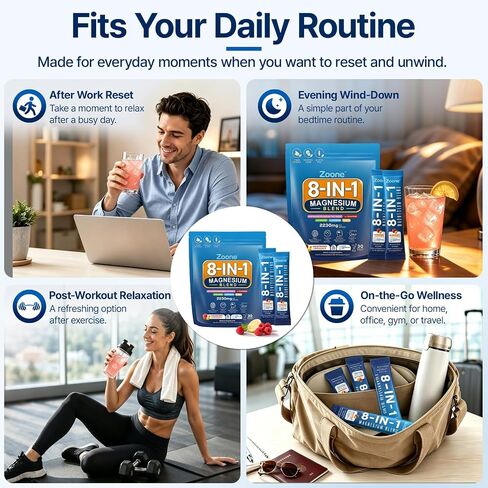 8-in-1 Magnesium Glycinate Drink Mix, Raspberry Lemonade, 30 Packets | Sugar-free; Calm Magnesium Powder with L-Theanine, KSM-66 Ashwagandha, Saffron, GABA & Vitamin D for Daily Relax Routines in Saudi Arabia
