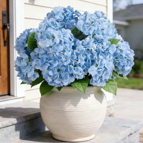 INXUGAO Artificial Flowers Fake Outdoor Hydrangea Bouquets with Long Stems, 3Pcs 18" Faux Green Hydrangeas with Latex Real Touch for Outdoors, Wedding, Baby Shower and Party Decor in Saudi Arabia