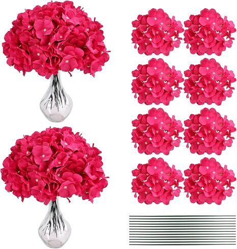 THARAHT 10pcs Ivory Hydrangea Artificial Flowers Bulk Heads with Stems Fade-Resistant Reusable for DIY Flower Walls Wreaths Wedding Centerpieces Home Garden Table Party Decoration in Saudi Arabia