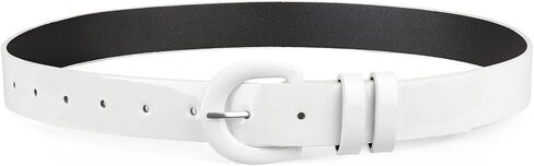 JASGOOD Women Patent Leather Belt for Jeans Pants Vintage 50s Women Belt for Dress,White in Saudi Arabia