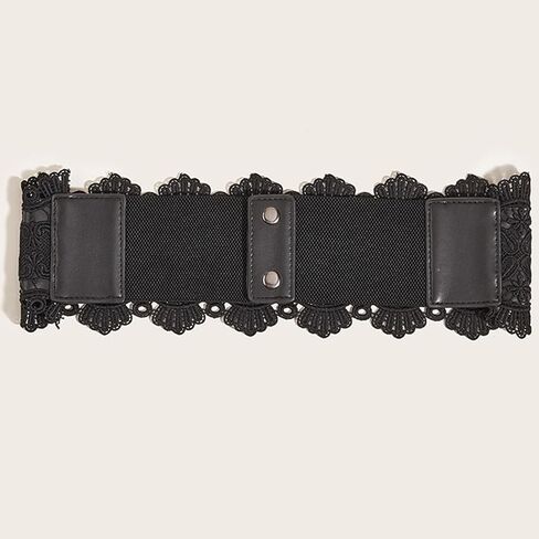 UTOWO Fashion Belt for Women Renaissance Lace Waistband Punk Underbust Wrap Wide Waist Goth Cinch Corset for Halloween Small in Kuwait