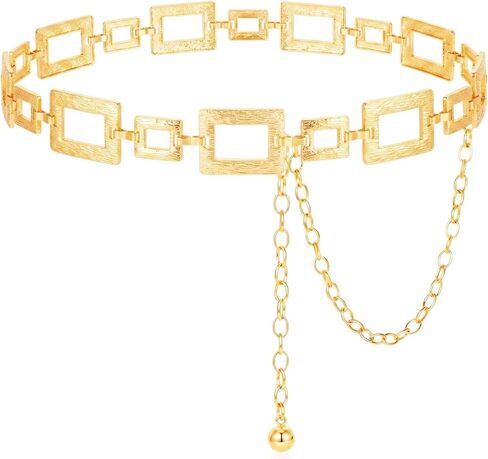 Chain Belt for Women Fashion Metal Waist Chain Adjustable Chunky Link Belly Belt for Dresses Jeans in Saudi Arabia