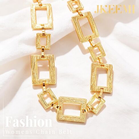 Chain Belt for Women Fashion Metal Waist Chain Adjustable Chunky Link Belly Belt for Dresses Jeans in Saudi Arabia