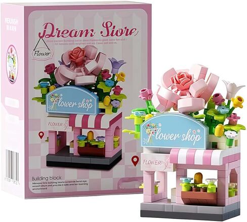 1-Pcs Cute Flower Shop Figurine,2.8-Inch Mini Collectible Statue for Desk Decor,Fun Birthday Gift Idea for Women & Men,Adorable Trinket for Home Shelf in Kuwait