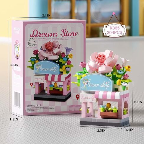 1-Pcs Cute Flower Shop Figurine,2.8-Inch Mini Collectible Statue for Desk Decor,Fun Birthday Gift Idea for Women & Men,Adorable Trinket for Home Shelf in Kuwait