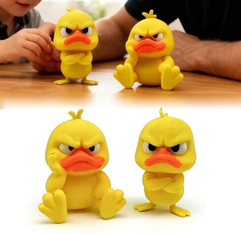 2-Pack Funny Angry Duck Figurines – Cute Angry Yellow Duck Desk Decor, Office Desk Toy & Multi-Scene Ornaments for Home, Duck Decoration for Computer, Car & Dorm, 3D Printed Duck in Saudi Arabia