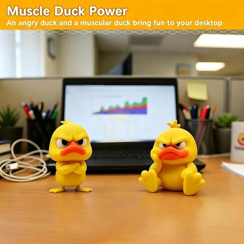 2-Pack Funny Angry Duck Figurines – Cute Angry Yellow Duck Desk Decor, Office Desk Toy & Multi-Scene Ornaments for Home, Duck Decoration for Computer, Car & Dorm, 3D Printed Duck in Saudi Arabia