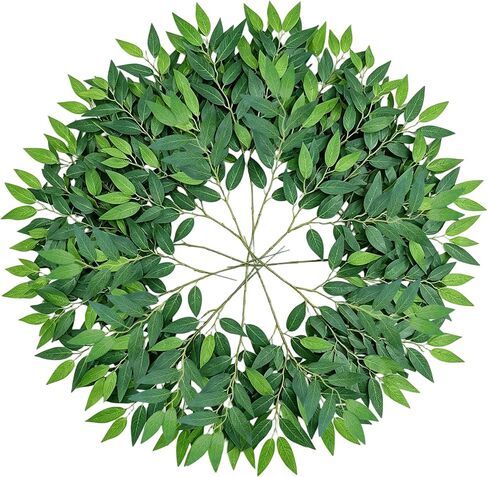 36Pcs Italian Ruscus Greenery Stems Bulk, Artificial Silk Green Leaves Garland, 20"Fake Branches, Hanging Plants Spray Vines for DIY Wedding Arch Bouquet Table Centerpieces Vase Filler Home Decor in Kuwait