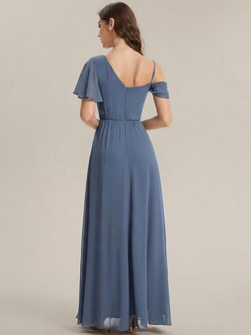 Ever-Pretty Women's Sleeveless Chiffon Summer Formal Wedding Guest Dresses One Shoulder A-Line Split Bridesmaid Dress in Kuwait