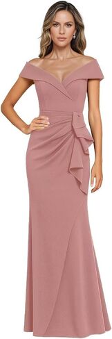Satin Mermaid Mother of The Bride Dresses Long for Wedding Guest Off The Shoulder Ruched Formal Evening Dress JH045 in Saudi Arabia