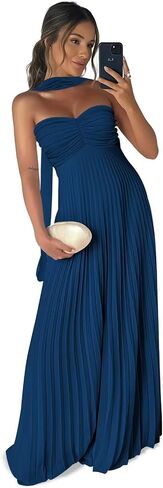 Pleated Chiffon Bridesmaid Dress with Scarf Strapless Long Prom Party Gown for Women 2026 A Line Dresses in Saudi Arabia