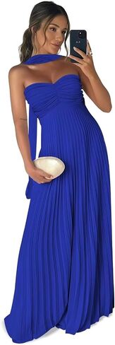 Pleated Chiffon Bridesmaid Dress with Scarf Strapless Long Prom Party Gown for Women 2026 A Line Dresses in Saudi Arabia
