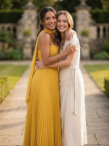Pleated Chiffon Bridesmaid Dress with Scarf Strapless Long Prom Party Gown for Women 2026 A Line Dresses in Saudi Arabia
