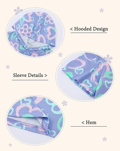 Girls Short Sets Size 12-14 Girls Summer Tops Blue Brushstroke Hearts and Flowers Print Short Sleeve Hooded Tops and Shorts with Pockets for 13-14 Years in Saudi Arabia