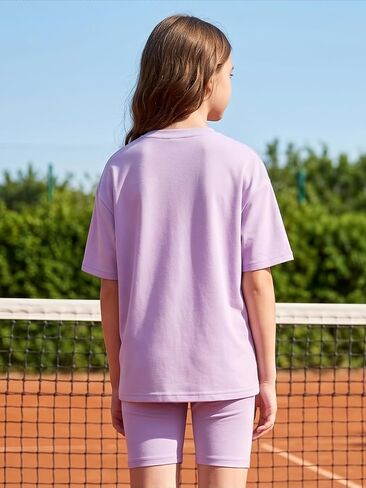Girls Summer Clothes Short Sleeve T-Shirt and Shorts Girls Summer Outfits 2 Piece Clothing Sets in Saudi Arabia