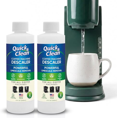 Quick & Clean 1-Pack Descaler (2 Total Uses) - Made in the USA - Descaling Solution for Nespresso, Ninja, Delonghi, All Other Coffee and Espresso Machines in Saudi Arabia