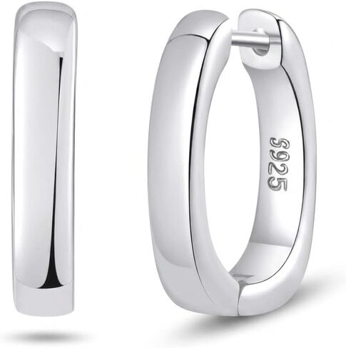 Women's 925 Sterling Silver Earrings - 15mm, Dainty And Small U Hoop Earrings, Lightweight And Hypoallergenic, Stylish Jewelry Gifts, Suitable For Daily And Party Wear in Kuwait