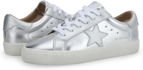 VINTAGE HAVANA Womens FAE Metallic Lace Up Sneakers Shoes Casual - Silver in Kuwait