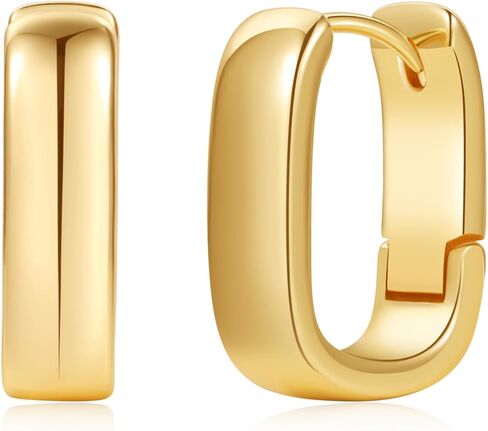Women's 925 Sterling Silver Earrings - 15mm, Dainty And Small U Hoop Earrings, Lightweight And Hypoallergenic, Stylish Jewelry Gifts, Suitable For Daily And Party Wear in Kuwait