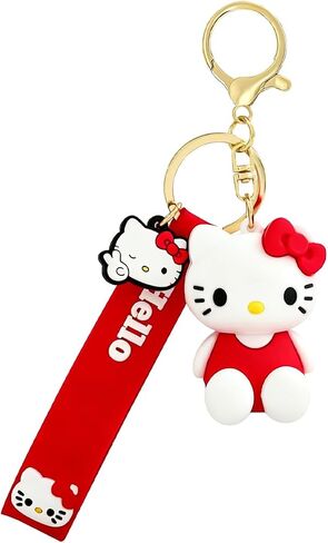 ACZHHZC Anime Cartoon Cute Cat Keychains, Kawaii Backpack Purse Keyring Accessories Gifts for Women in Saudi Arabia