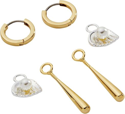 Alex and Ani Baseball Duo Charm Hoops، نحاس ذو لونين in Kuwait