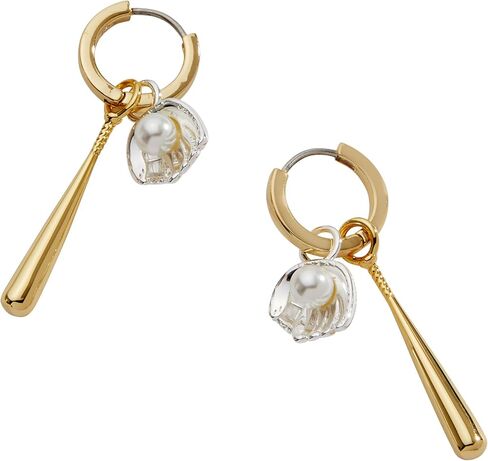 Alex and Ani Baseball Duo Charm Hoops، نحاس ذو لونين in Kuwait