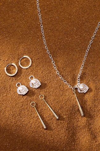 Alex and Ani Baseball Duo Charm Hoops، نحاس ذو لونين in Kuwait