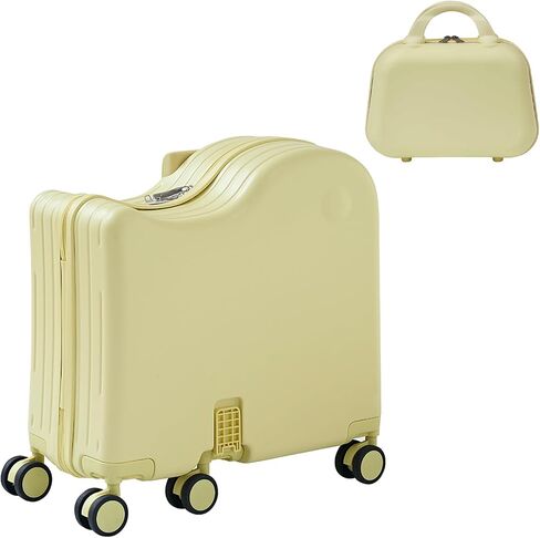 TABU Ride-on Luggage for Kid, Carry-On Hardshell Suitcase with Portable Bag, Hidden Cup Holder, Foldable Pedal, USB & Type-C Port, TSA Lock, 6 Spinner Wheels (Pink) in Saudi Arabia