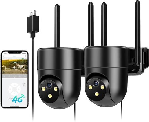 LIWAN Solar Security Cameras Wireless Outdoor, 2K 360° View Pan/Tilt WiFi Security Camera in Kuwait
