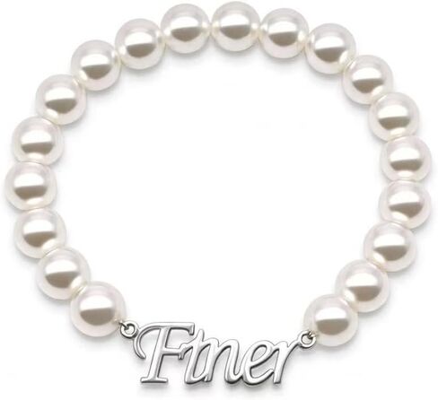 Zeta Sorority Women Jewelry Stainless Steel Letter Finer Bracelet Pearl Strand in Saudi Arabia