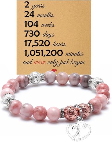 Mwphuy Anniversary Birthday Gifts for Wife Girlfriend Couples Beaded Bracelets Anniversary Christmas Valentine's Day Gifts for Girlfriend Wife Women Her Bracelets with Card Wedding Birthday Gift in Kuwait