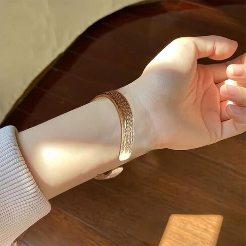 1 Piece Of Brass Carved Open Bangle Solid Retro Bangle, Each Pattern Hiding A Sense Of Story in Saudi Arabia