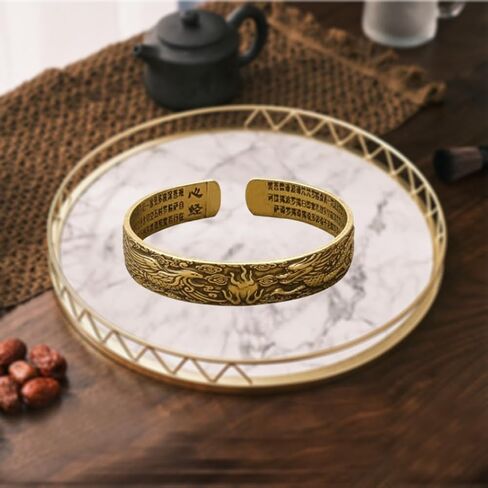 1 Piece Of Brass Carved Open Bangle Solid Retro Bangle, Each Pattern Hiding A Sense Of Story in Saudi Arabia