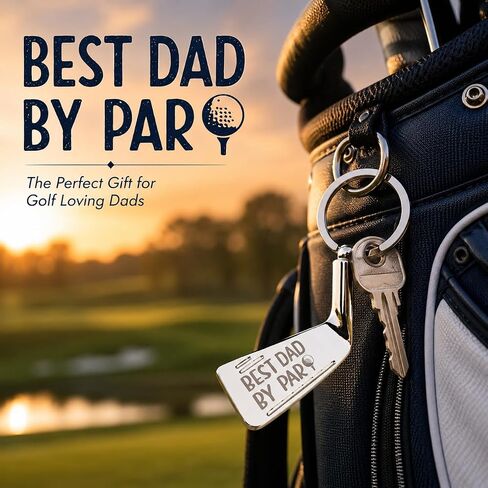 KNIN Best Dad By Par Keychain,Fathers Day Gift for Dad,Birthday Christmas Gift from Daughter Son,Golf Lover Dad Key Ring in Saudi Arabia