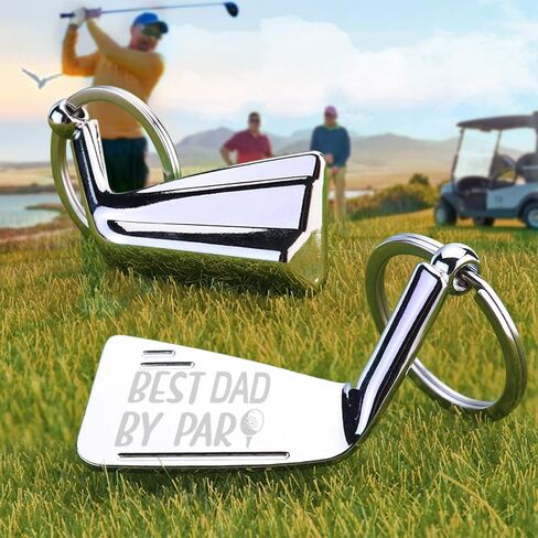 KNIN Best Dad By Par Keychain,Fathers Day Gift for Dad,Birthday Christmas Gift from Daughter Son,Golf Lover Dad Key Ring in Saudi Arabia