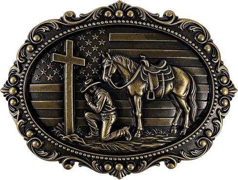Western Belt Buckles for Men Women, St. Christopher Vintage Cowboy Rodeo Traveler Patron Saint Belt Buckle Accessory in Saudi Arabia