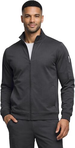 M&M SCRUBS Men’s Cool Stretch Zip Up Scrub Jacket – Lightweight Warm-Up Medical Jacket with 3 Pockets in Saudi Arabia