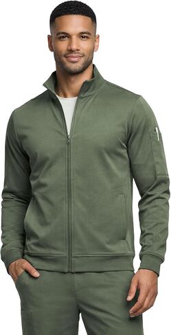 M&M SCRUBS Men’s Cool Stretch Zip Up Scrub Jacket – Lightweight Warm-Up Medical Jacket with 3 Pockets in Saudi Arabia
