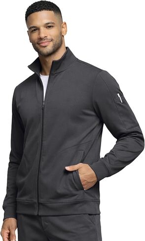 M&M SCRUBS Men’s Cool Stretch Zip Up Scrub Jacket – Lightweight Warm-Up Medical Jacket with 3 Pockets in Saudi Arabia