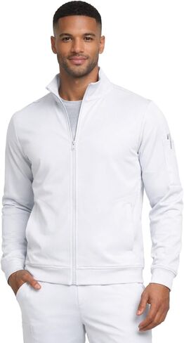M&M SCRUBS Men’s Cool Stretch Zip Up Scrub Jacket – Lightweight Warm-Up Medical Jacket with 3 Pockets in Saudi Arabia