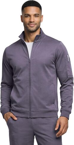 M&M SCRUBS Men’s Cool Stretch Zip Up Scrub Jacket – Lightweight Warm-Up Medical Jacket with 3 Pockets in Saudi Arabia