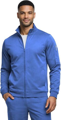 M&M SCRUBS Men’s Cool Stretch Zip Up Scrub Jacket – Lightweight Warm-Up Medical Jacket with 3 Pockets in Saudi Arabia